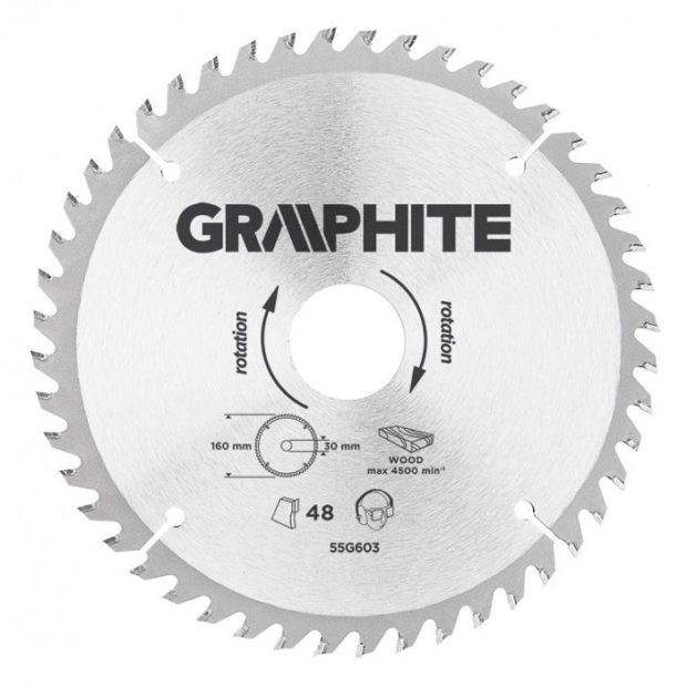 Graphite Cirkelzaagblad – 160x30mm (48 tanden)
