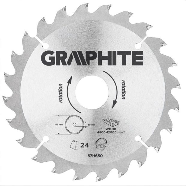 Graphite Cirkelzaagblad – 165x30mm (24 tanden)