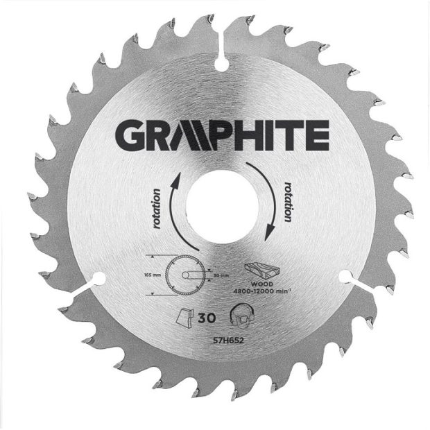 Graphite Cirkelzaagblad – 165x30mm (30 tanden)