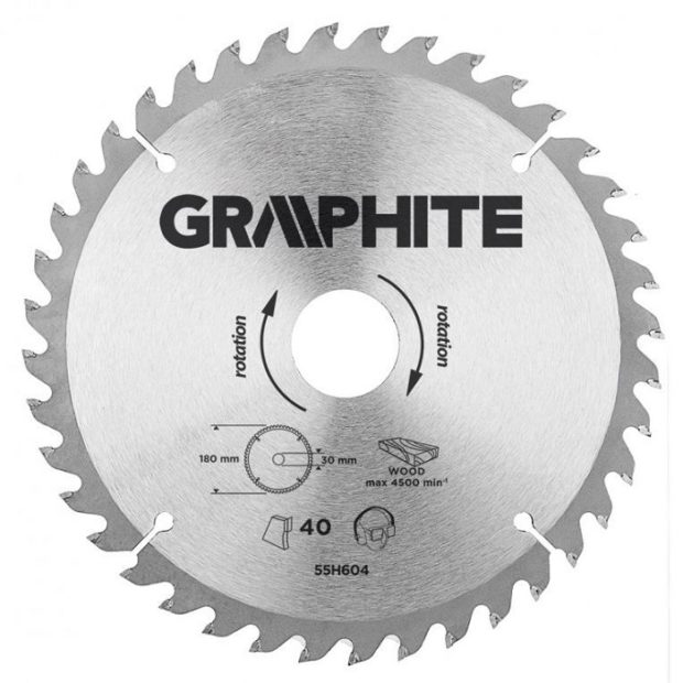 Graphite Cirkelzaagblad – 180x30mm (40 tanden)