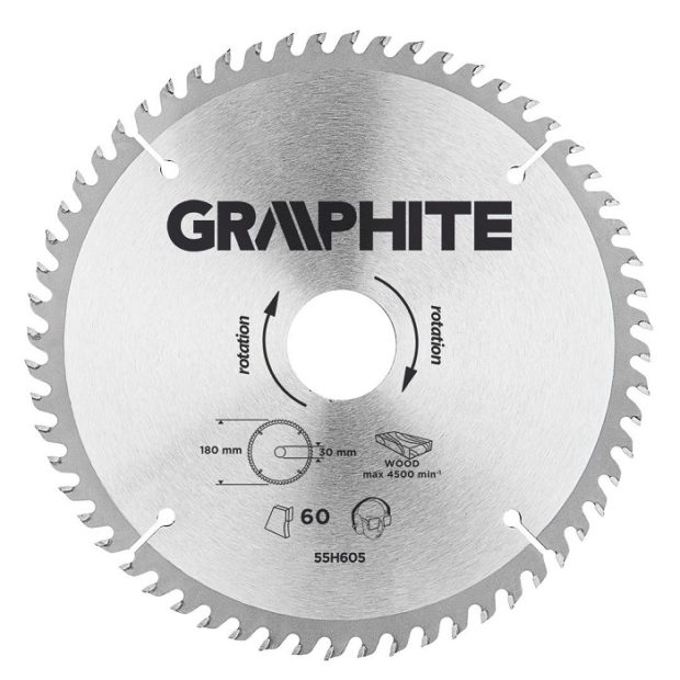 Graphite Cirkelzaagblad – 180x30mm (60 tanden)