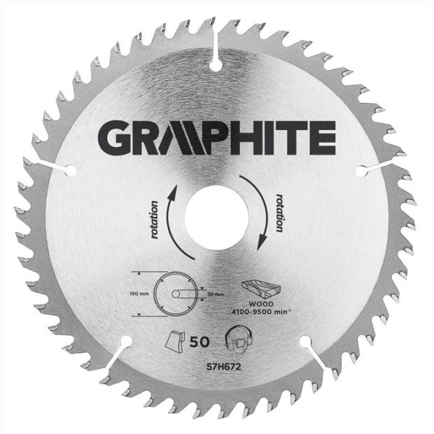 Graphite Cirkelzaagblad – 190x30mm (50 tanden)