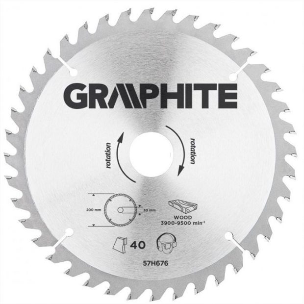 Graphite Cirkelzaagblad – 200x30mm (40 tanden)