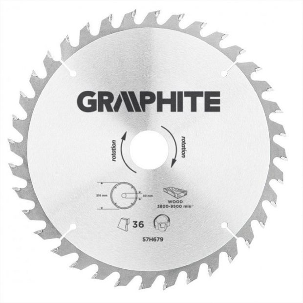 Graphite Cirkelzaagblad – 216x30mm (36 tanden)