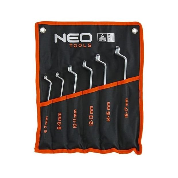 NEO-Tools Ringsleutelset haaks 6-17mm (6-delig)