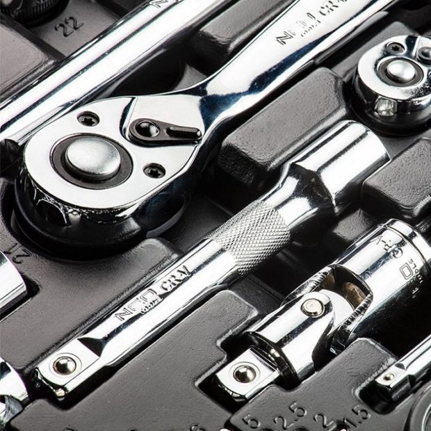Neo-Tools Dopsleutelset met ringsteeksleutels 1/2″ en 1/4″ (77-delig)
