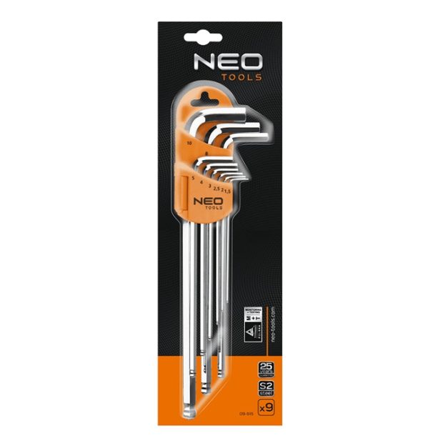 Neo-Tools Inbus-stiftsleutelset 1.5 – 10mm (9-delig)