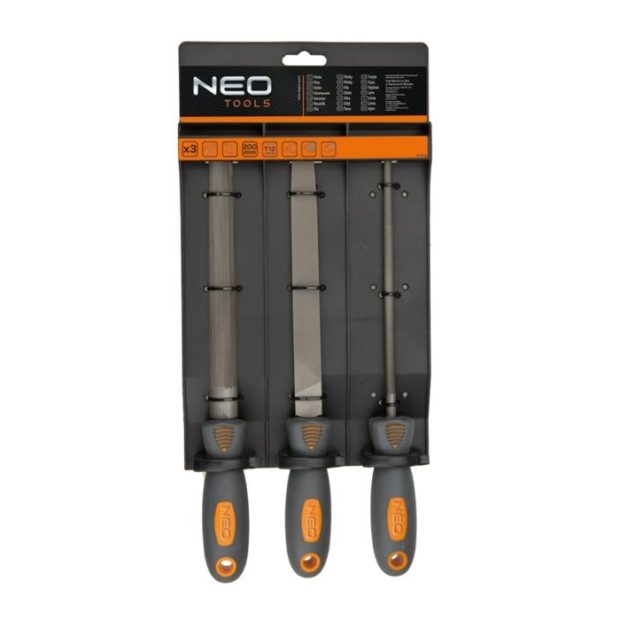 Neo-Tools Metaalvijlenset T12 – halfzoet/basterd (20cm) (3-delig)