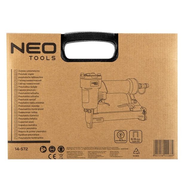 Neo-Tools Pneumatische nietmachine/tacker type 80 (6-16mm)