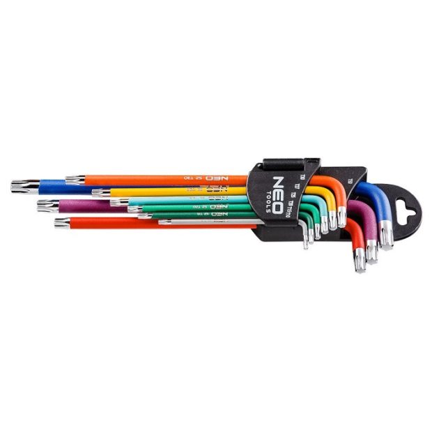 Neo-Tools Torx-Stiftsleutelset gekleurd T10 – T50 (9-delig)