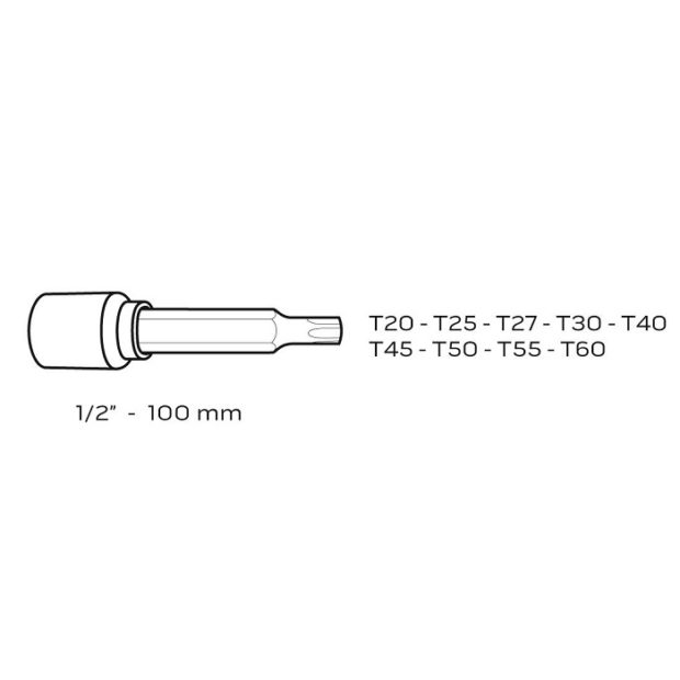 Neo-Tools Torxdopset 1/2″ 100mm (9-delig)