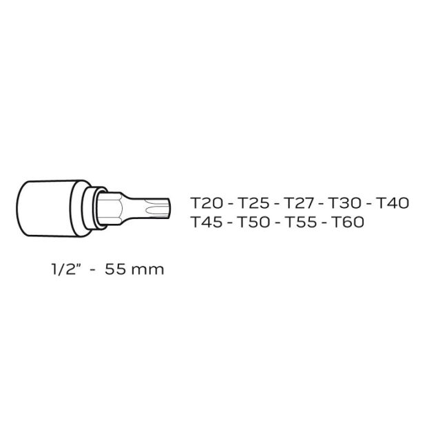 Neo-Tools Torxdopset 1/2″ 55mm (9-delig)