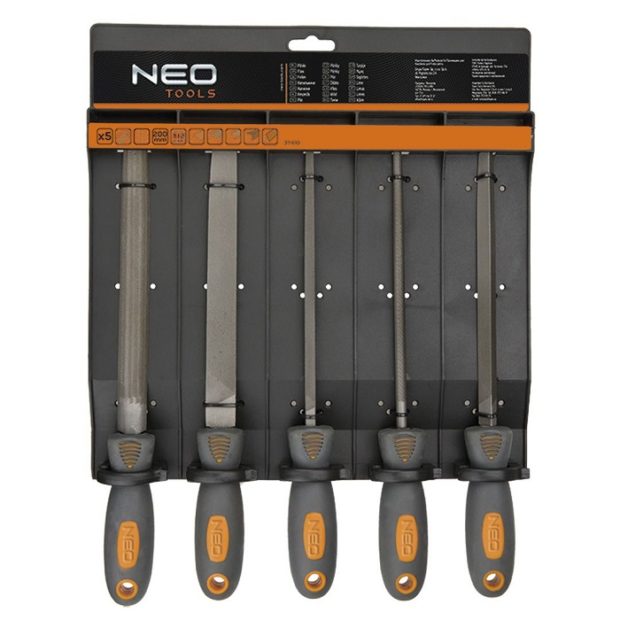 Neo-Tools Metaalvijlenset T12 – halfzoet (20cm) (5-delig)