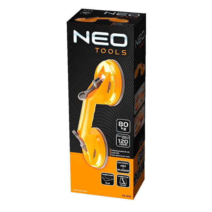 Neo-Tools glasdrager met 2 zuignappen (120mm) (max. 80kg.)