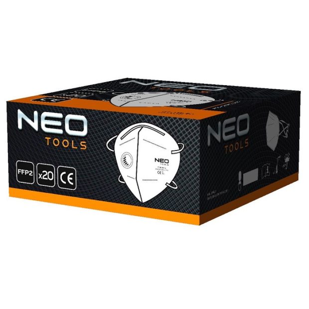 Neo Tools halfgelaatsmasker/stofkap met ventiel/filter (FFP2) (20 st.)
