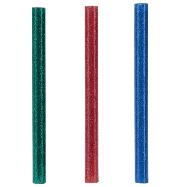 Rapid lijmpatronen gekleurd glitter – groen, rood en blauw 7x90mm (36 st.)