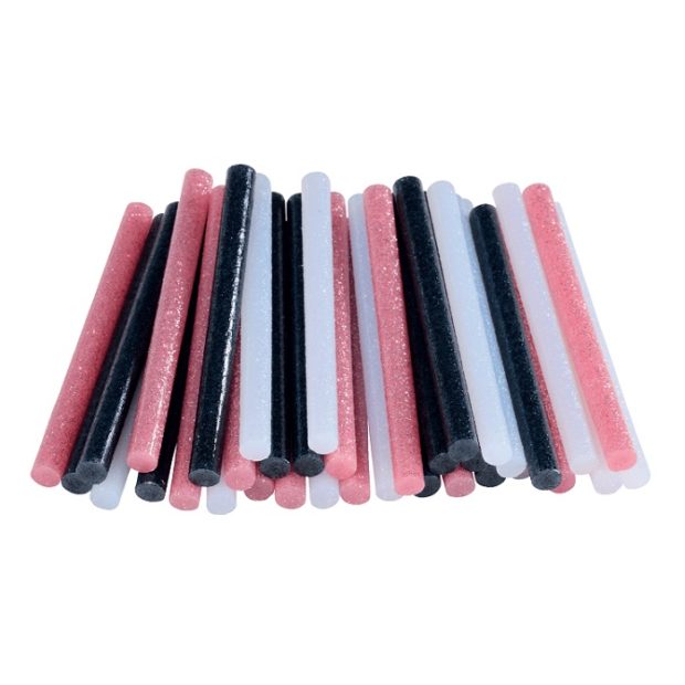 Rapid lijmpatronen gekleurd glitter – wit, roze en zwart 7x90mm (36 st.)