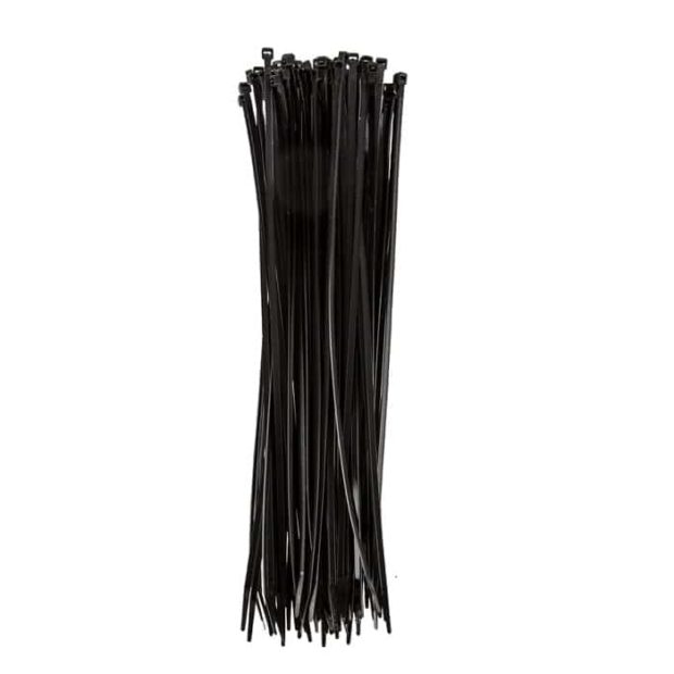 Topex kabelbinder/tiewraps zwart – 2,5 x 100mm (100 st.)